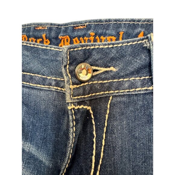 Rock Revival Noelle Capri Women Size 32 Blue Denim Embellished Jeans Stretchy Sl - Picture 8 of 8